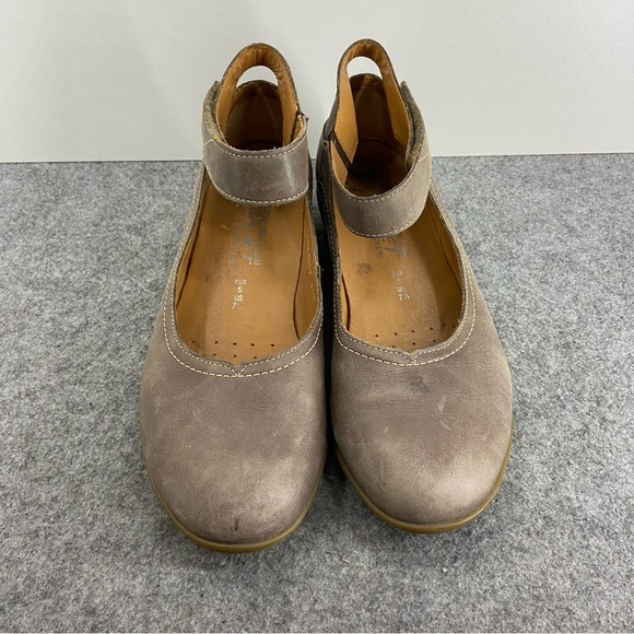 Mephisto Gorgeous Grey/Tan Leather Ballet Mary Jane Style Flats Women’s Size 7.5 - Picture 10 of 11